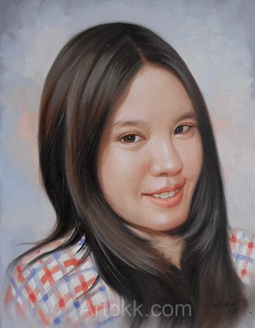 Oil colour painting portrait on canvas for gift รูปที่ 15