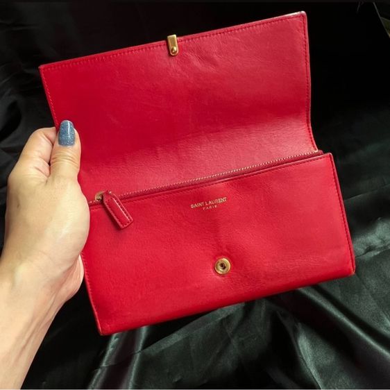 YSL Long wallet Red Authentic แท้ รูปที่ 4