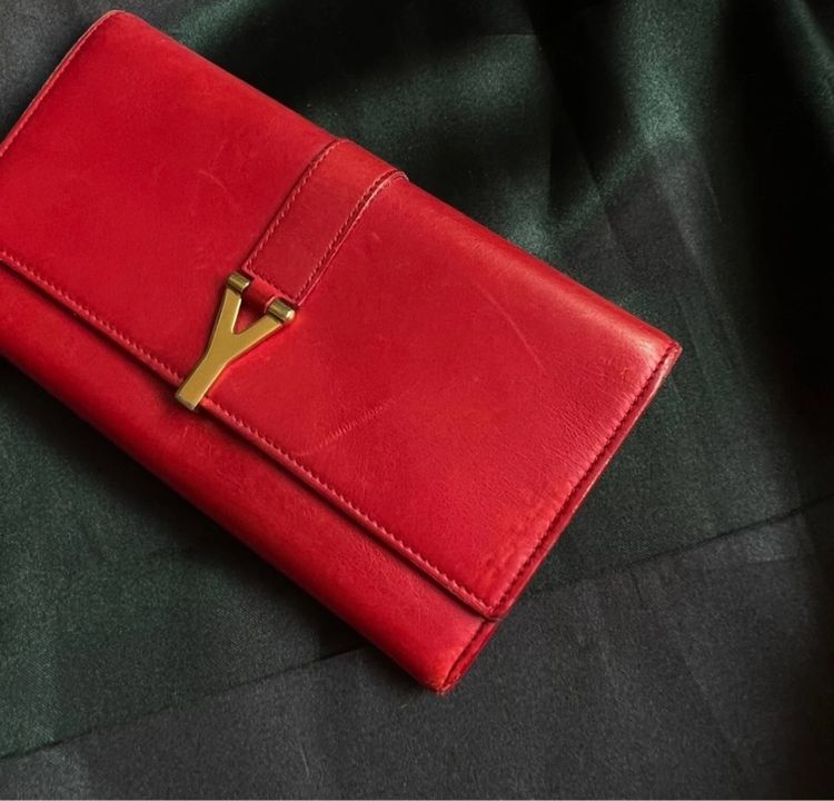 YSL Long wallet Red Authentic แท้ รูปที่ 3