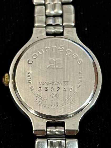 COURREGEE PARIS - Lady watch ของแท้ ระบบถ่าน ตัวเรือนและสายสแตนเลส บัคเคิลตีตรา ขนาด 23 มิลรวมเม็ด   รูปที่ 2