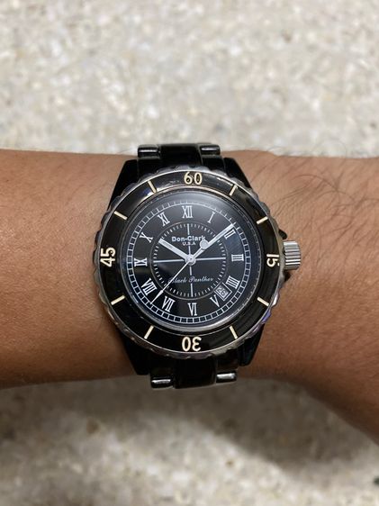 นาฬิกายี่ห้อ DON  CLARK  ของแท้มือสอง สแตนเลสสีดำ สภาพสวย สายยาว 19 เซนติเมตร   950฿ รูปที่ 9