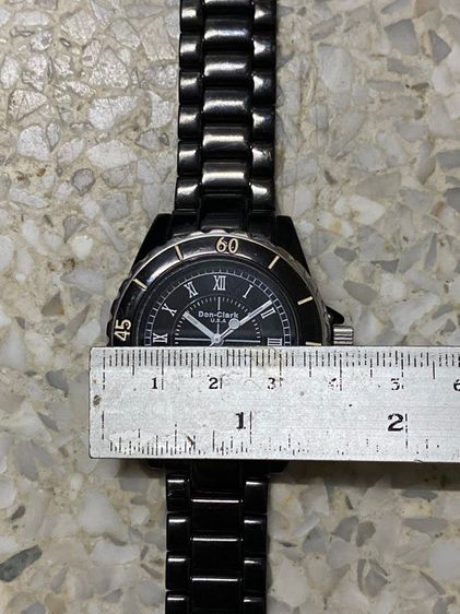 นาฬิกายี่ห้อ DON  CLARK  ของแท้มือสอง สแตนเลสสีดำ สภาพสวย สายยาว 19 เซนติเมตร   950฿ รูปที่ 11