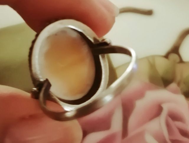 Cameo shall craved silver ring แหวนคามิโอแท้งานอิตาลี่ - April vintage​ รูปที่ 8