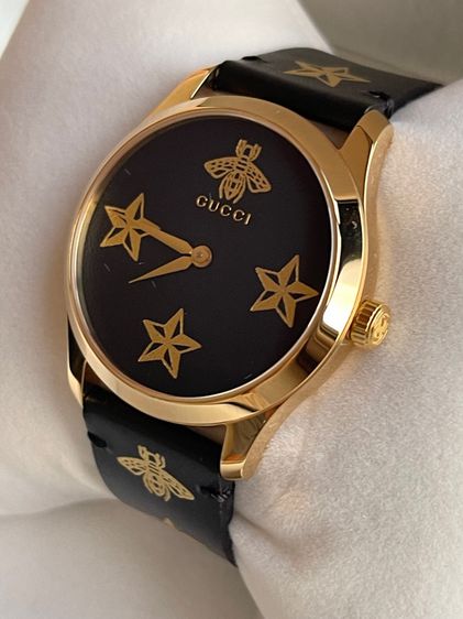 GUCCI G-Timeless 38mm YA1264055 Unisex Black Dial Gold Stars Watch รูปที่ 17