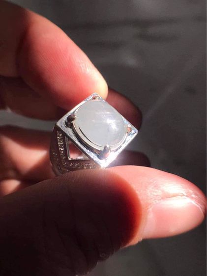 แหวน นีหร่า พม่า ดิบ Natural white supphire  รูปที่ 4