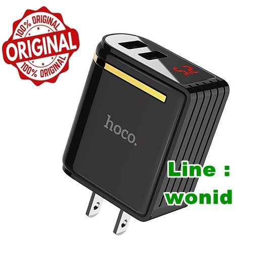 HOCO C39 พร้อมสาย Lightning  หน้าจอ LED Display บอกกำลังไฟ USB 2 Ports 2.4A Adapter รูปที่ 6