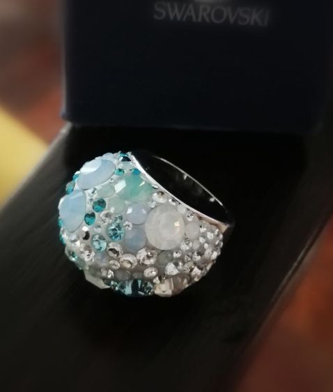 💙 Swarovski​ Dome  multicolour crystals
Colktail ring  💙 April vintage  รูปที่ 2
