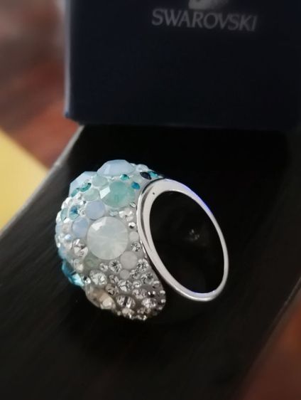 💙 Swarovski​ Dome  multicolour crystals
Colktail ring  💙 April vintage  รูปที่ 7