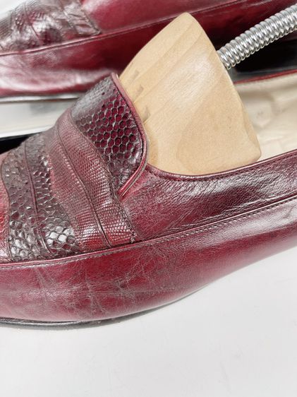 รองเท้าหนังแท้ Pierre Cardin Sz.12us46eu30cm Made in Spain สีเชอร์รี่ พื้นหนัง สภาพสวยมาก ไม่ขาดซ่อม รูปที่ 11