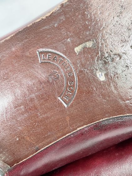 รองเท้าหนังแท้ Pierre Cardin Sz.12us46eu30cm Made in Spain สีเชอร์รี่ พื้นหนัง สภาพสวยมาก ไม่ขาดซ่อม รูปที่ 7