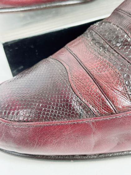 รองเท้าหนังแท้ Pierre Cardin Sz.12us46eu30cm Made in Spain สีเชอร์รี่ พื้นหนัง สภาพสวยมาก ไม่ขาดซ่อม รูปที่ 12