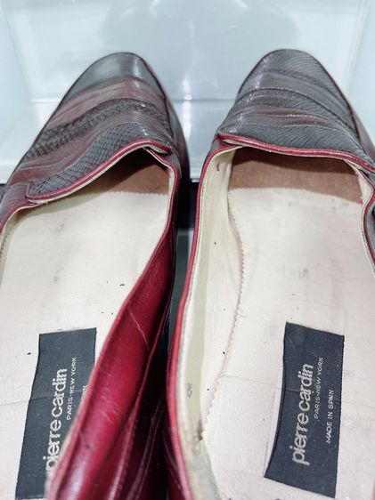 รองเท้าหนังแท้ Pierre Cardin Sz.12us46eu30cm Made in Spain สีเชอร์รี่ พื้นหนัง สภาพสวยมาก ไม่ขาดซ่อม รูปที่ 14