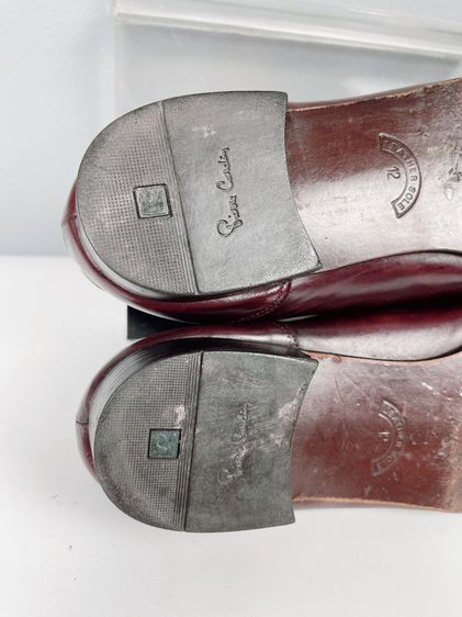 รองเท้าหนังแท้ Pierre Cardin Sz.12us46eu30cm Made in Spain สีเชอร์รี่ พื้นหนัง สภาพสวยมาก ไม่ขาดซ่อม รูปที่ 5