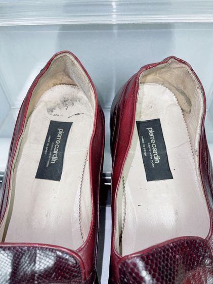 รองเท้าหนังแท้ Pierre Cardin Sz.12us46eu30cm Made in Spain สีเชอร์รี่ พื้นหนัง สภาพสวยมาก ไม่ขาดซ่อม รูปที่ 13
