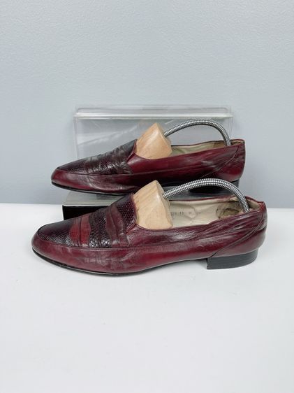 รองเท้าหนังแท้ Pierre Cardin Sz.12us46eu30cm Made in Spain สีเชอร์รี่ พื้นหนัง สภาพสวยมาก ไม่ขาดซ่อม รูปที่ 9