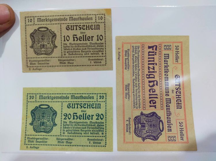 G3 ธนบัตรฉุกเฉินท้องถิ่นเยอรมันเก่า จำนวน 3 ฉบับคละแบบเรียงราคา รูปที่ 2