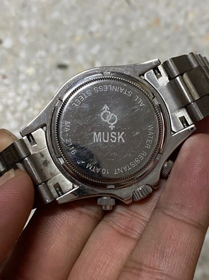 นาฬิกายี่ห้อ MUSK  ควอทซ์ ของแท้มือสอง สแตนเลสทั้งเรือน สายยาว 19  เซนติเมตร  1700฿ รูปที่ 3