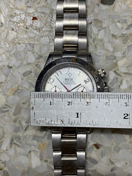 นาฬิกายี่ห้อ MUSK  ควอทซ์ ของแท้มือสอง สแตนเลสทั้งเรือน สายยาว 19  เซนติเมตร  1700฿ รูปที่ 8