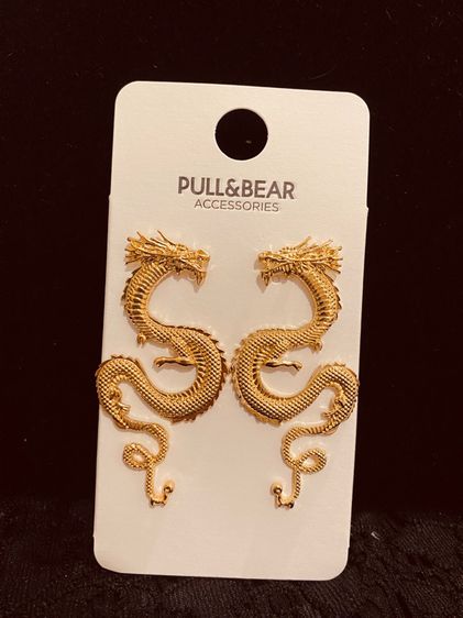 new pull and bear chinese dragon drop earrings ต่างหูมังกรทองต้อนรับตรุษจีน รูปที่ 3