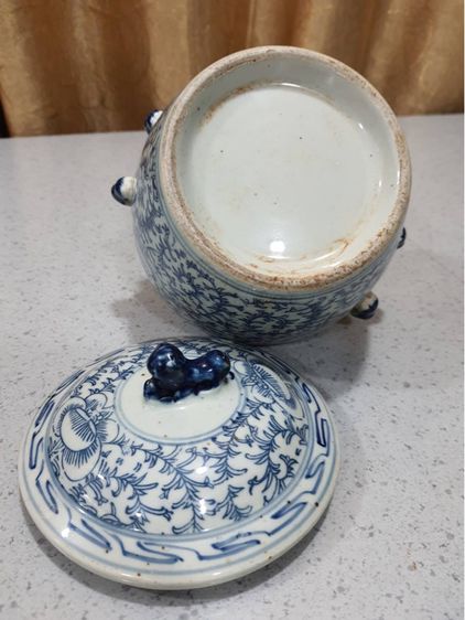 โถกะปิ ลายผักชี กังไสลายคราม รูปที่ 6