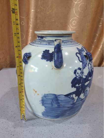 กาน้ำชา กังไสลายคราม ใบใหญ่ รูปที่ 9