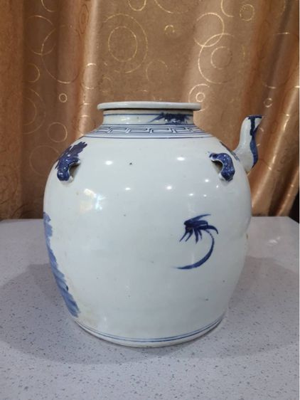 กาน้ำชา กังไสลายคราม ใบใหญ่ รูปที่ 5