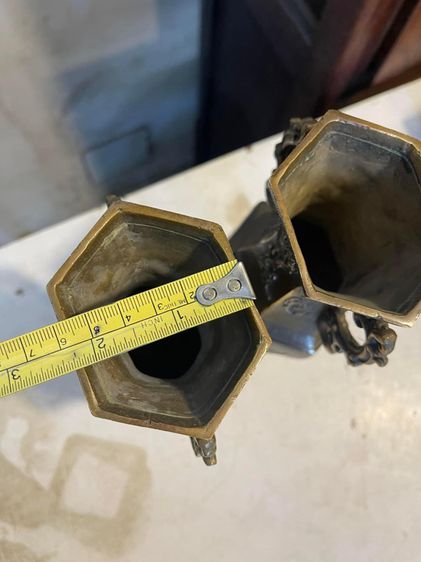 แจกัน หกเหลี่ยมทองเหลืองA10 รูปที่ 6