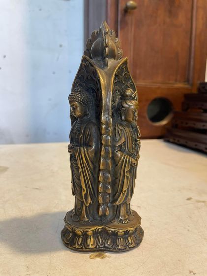 พระยูไร เจ้าแม่กวนอิม พระสามองค์ ทองเหลืองสะสม รูปที่ 4