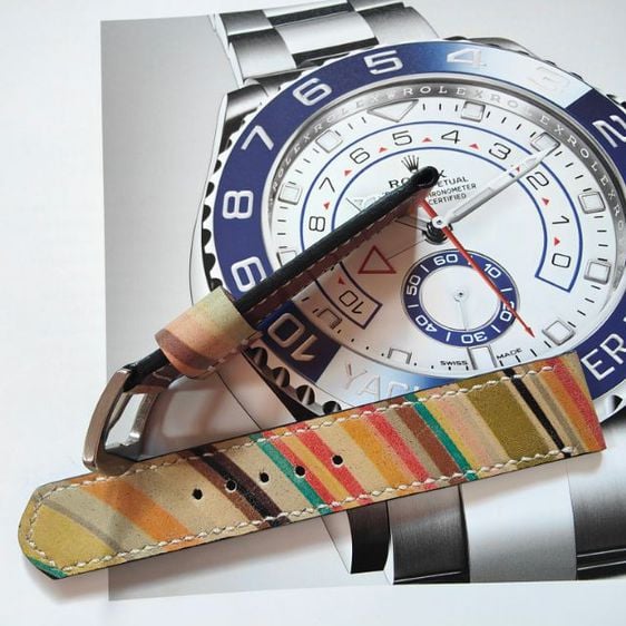 สายนาฬิกา 22 mm. Paul Smith ตัดจ่กการเป๋าพอลสมิธแท้ งาน Handmade แถมสปริงบาร์ รูปที่ 5