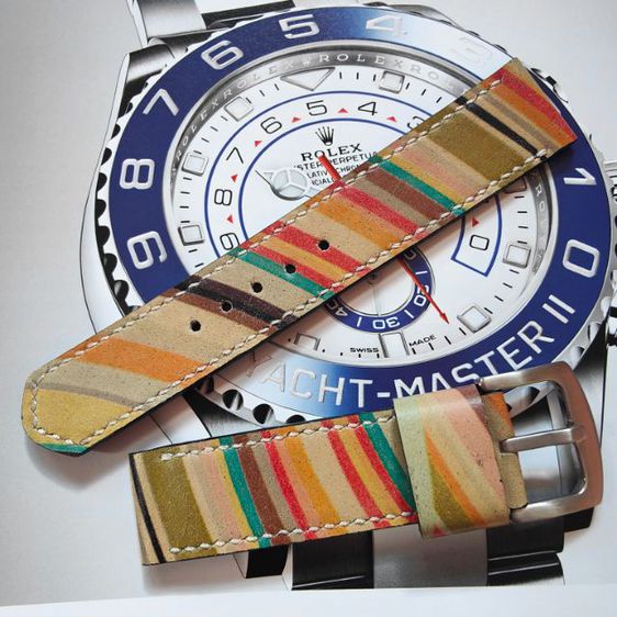 สายนาฬิกา 22 mm. Paul Smith ตัดจ่กการเป๋าพอลสมิธแท้ งาน Handmade แถมสปริงบาร์ รูปที่ 4
