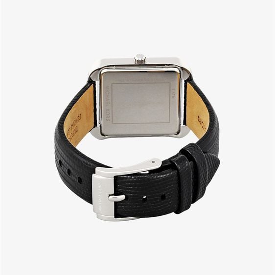 MICHAEL KORS นาฬิกาข้อมือผู้หญิง รุ่น MK2583 Lake Silver Glitz - Black Leather Strap รูปที่ 2