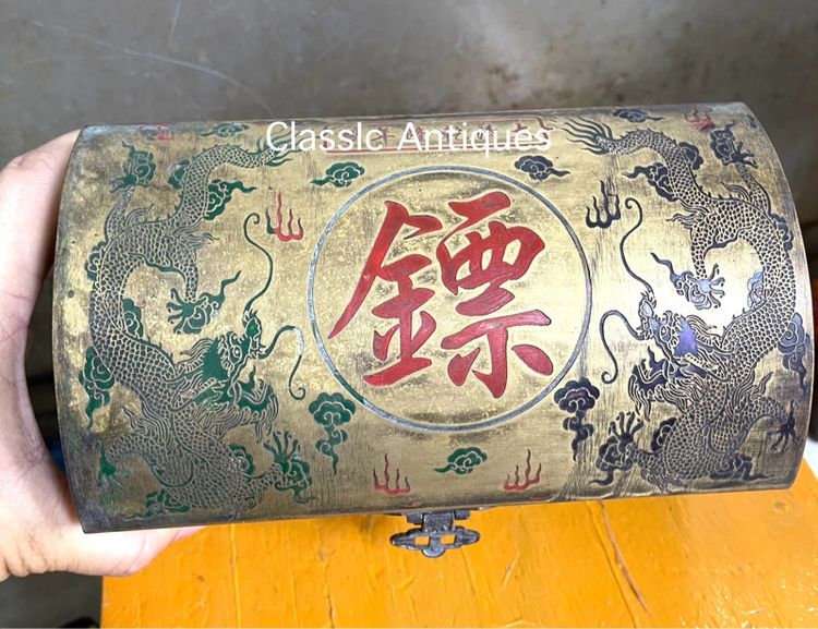 หีบลายมังกร ทองเหลืองใบใหญ่ รูปที่ 2