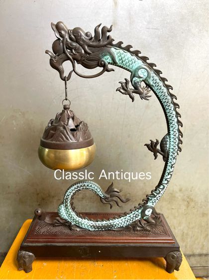 กระถาง กำยาน มังกร ทองเหลืองA60 รูปที่ 2