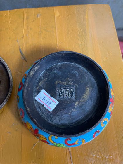 กระถางกำยาน ทองเหลืองถมปัดสะสม A3 รูปที่ 5