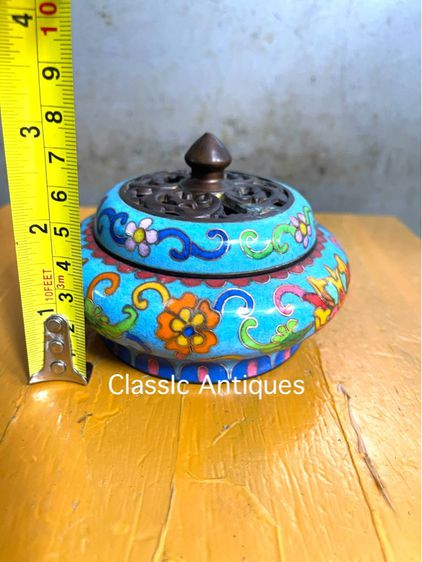 กระถางกำยาน ทองเหลืองถมปัดสะสม A3 รูปที่ 8