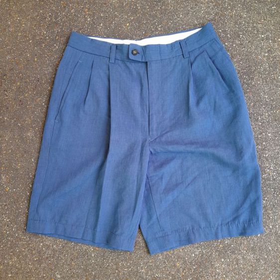 Jun Men  Blue Straight-Leg Pleated Wool Shorts
made in Japan
🎌🎌🎌 รูปที่ 4