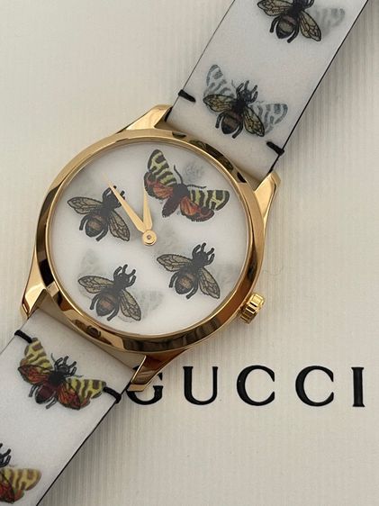 GUCCI G-Timeless Hologram Bee  Butterfly Motif Watch, Limited Edition YA1264109 รูปที่ 8