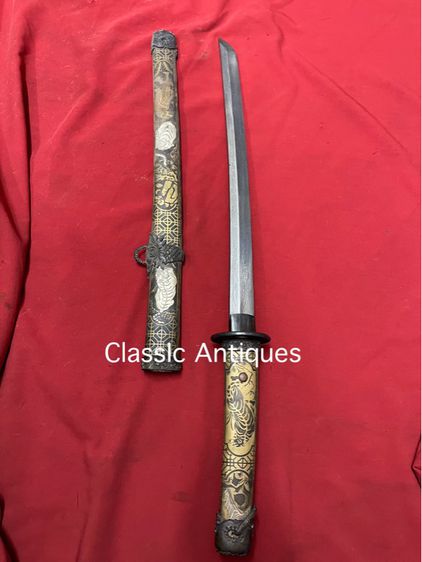 ดาบญี่ปุ่นเล่มกลาง ลายเสือกะไหล่เงิน รูปที่ 2