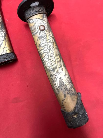 ดาบญี่ปุ่นเล่มกลาง ลายมังกรกะไหล่เงิน รูปที่ 12