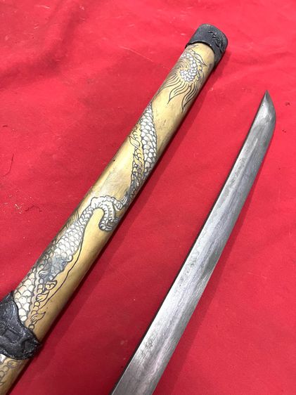 ดาบญี่ปุ่นเล่มกลาง ลายมังกรกะไหล่เงิน รูปที่ 8