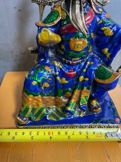 เทพเจ้ากวนอู ทองเหลืองลงยาA6 รูปที่ 7