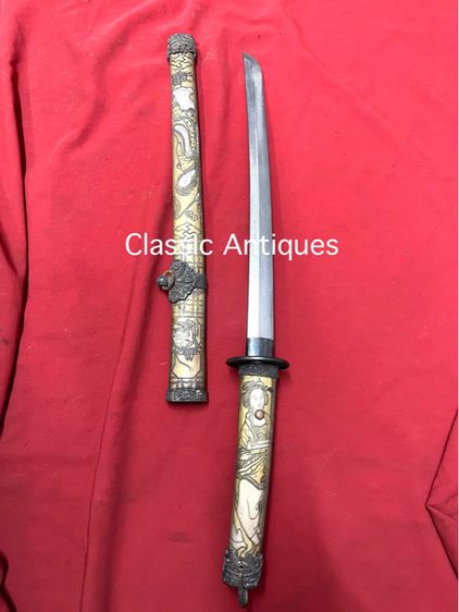 ดาบญี่ปุ่นเล่มกลาง ลายกิโมโนกะไหล่เงิน รูปที่ 3