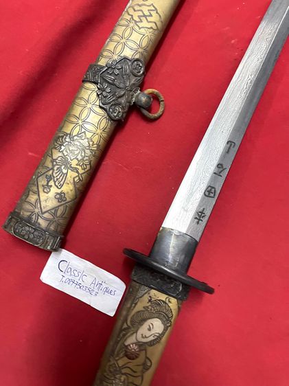 ดาบญี่ปุ่นเล่มกลาง ลายกิโมโนกะไหล่เงิน รูปที่ 9