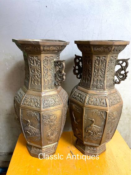 แจกัน แปดเหลี่ยม ทองเหลือง A1 รูปที่ 4