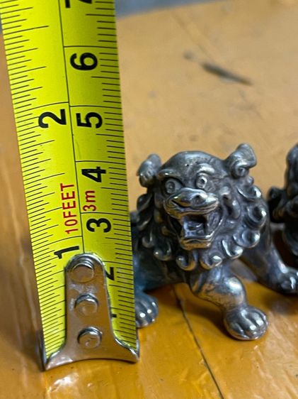 สิงห์ คู่ทองเหลือง กะไหล่เงินสะสม รูปที่ 9