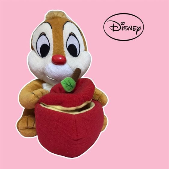 ตุ๊กตา Disney Chip n Dale ถือแอปเปิล ใส่ของเล็กๆ ได้ งานเครื่อง (เครื่องเสีย)