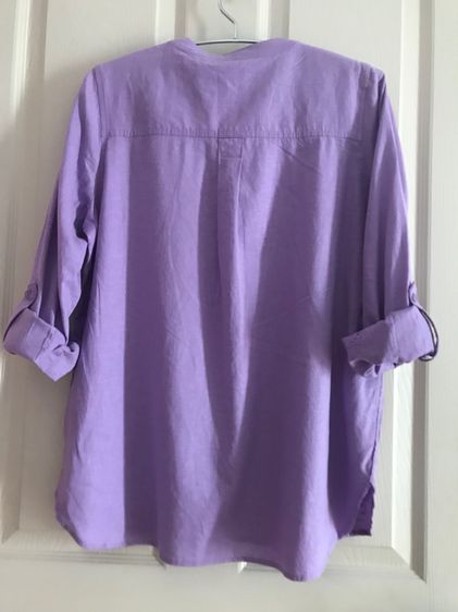 เสื้อสตรี ผ้าลินิน แบรนด์Tahari สีม่วงอ่อน ของใหม่ รูปที่ 11