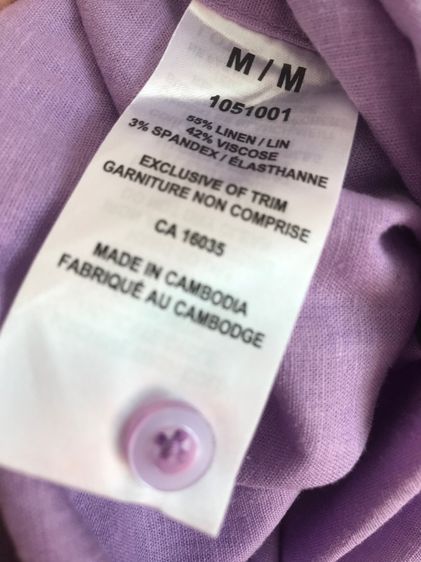 เสื้อสตรี ผ้าลินิน แบรนด์Tahari สีม่วงอ่อน ของใหม่ รูปที่ 13