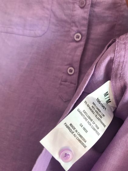 เสื้อสตรี ผ้าลินิน แบรนด์Tahari สีม่วงอ่อน ของใหม่ รูปที่ 12