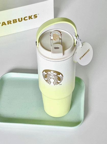 แก้ว Starbucks  สีทูโทน ดีไซส์สวยหรู ดูดี มีหูหิ้วให้ด้วย พกพาสะดวก ขนาด 820 ml. รูปที่ 5